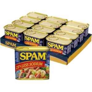 12 oz Cans, 12 Pack, SPAM 25% Less Sodium Canned Meats
