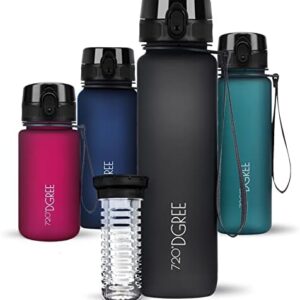 720°Dgree water bottle uberBottle + fruit container – 1 litre – BPA-free – Lightweight, sustainable., black, 1000ml