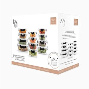 Alternative view of JoyJolt JoyFul 24pc Borosilicate Glass Storage Containers with Lids. 12 Airtight, Freezer Safe Food Storage Containers, Pantry Kitchen Storage Containers