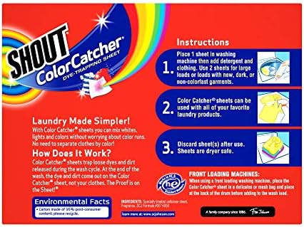 Shout Color Catcher Sheets for Laundry, Allow mixed washes, Prevent color runs, and Maintain original color of clothing, 24 Count - Pack of 12 (288 Total Sheets) - Image 3