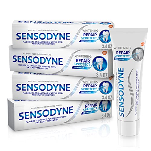 Sensodyne Repair and Protect Whitening Toothpaste, 3.4 oz (Pack of 4)