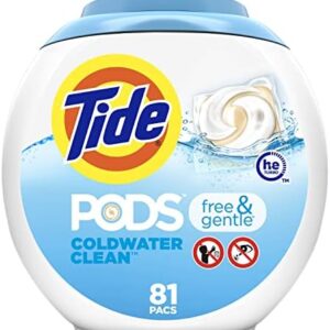 Tide PODS Free & Gentle Laundry Detergent Soap Pods, 81 count