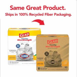 Alternative view of Glad ForceFlex MaxStrength with Clorox Trash Bags, 13 Gal, Lemon Fresh Bleach, 90 Ct, Pack May Vary