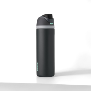 Owala FreeSip Insulated Stainless Steel Water Bottle with Straw - 24oz (710ml) Black/Gray Sports Bottle for Travel, School & Gym - BPA-Free Leak Proof - Foggy Tide Color