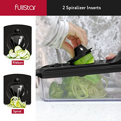 Fullstar Vegetable Chopper - Spiralizer Vegetable Slicer - Onion Chopper with Container - Pro Food Chopper - Slicer Dicer Cutter - (9 in 1, Black) - Image 5