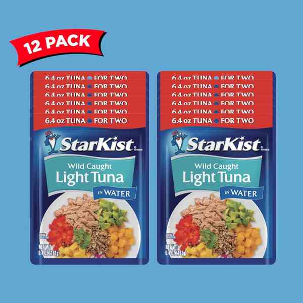 StarKist Chunk Light Tuna in Water, 6.4 oz Pouch (12 Pack) Ready to Eat Wild Caught Tuna, 19g Protein Per Serving, 80 Calories Per Serving, Gluten Free, Soy Free, Kosher, Perfect for Meals and Snacks - Image 5